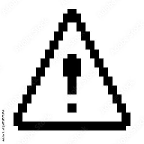 Pixel Art Warning Sign Icon