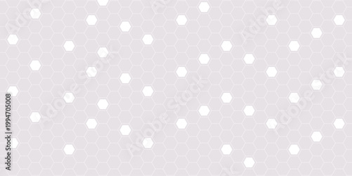 White hexagonal grid abstract background offers clean minimal tech aesthetic with soft glossy panels, subtle shadows, faint connection lines and geometric repetition ideal for corporate branding,