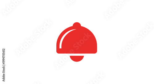 Red bellhop service bell icon symbol.