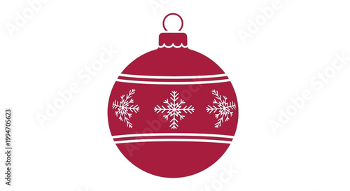 Tableau sur toile Red Christmas Tree Ornament Decoration.