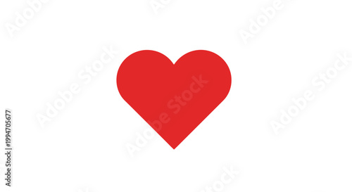 Red Heart Symbol Love Icon Shape.