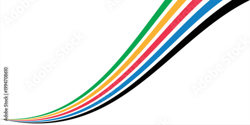 Five Color Lines Dynamic Design Colorful modern illustration