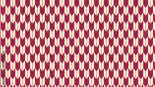 シンプルな短い矢絣のパターン　矢羽根模様　縁起の良い和柄　和風の背景装飾イラスト　日本の伝統文様