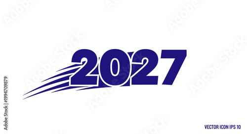 Futuristic Year Number 2027 Design.