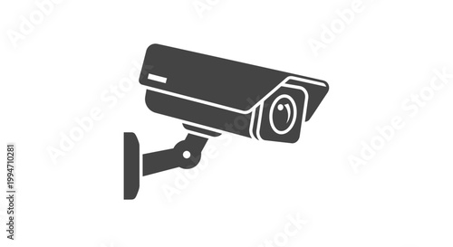 Security camera on wall mount bracket.