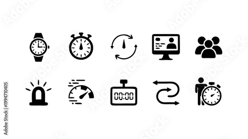 Set of 12 minimalist gray for time and speed