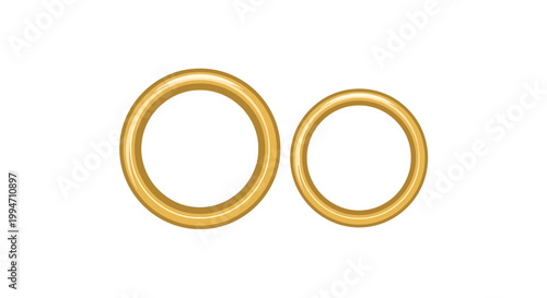 Two gold metal O ring seals.