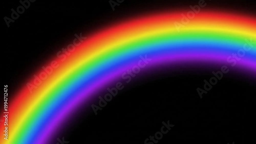 Bright Rainbow Arc On Black Abstract Spectrum Background Video