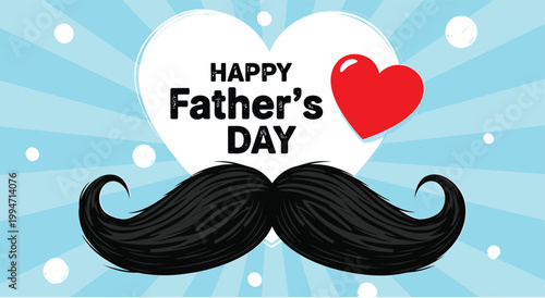 Celebrating father's day with a playful mustache and heart