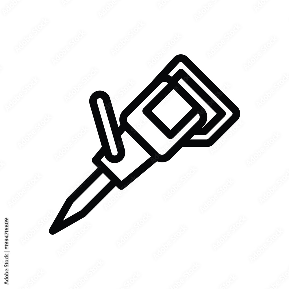 Fototapeta premium jackhammer outline icon vector design good for web or mobile app