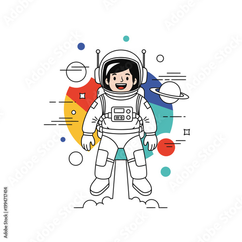 Astronaut in Space Suit Smiling.