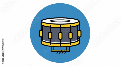 Snare Drum Musical Instrument Icon Graphic.