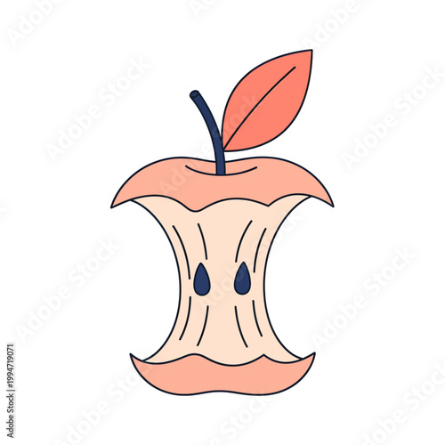 Cartoon apple with sad face.
