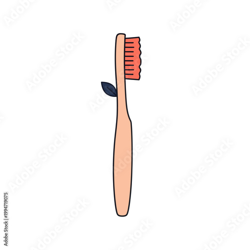 Toothbrush with pink bristles and handle.