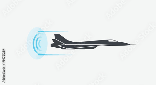 Black Fighter Jet Aircraft Flying Fast.