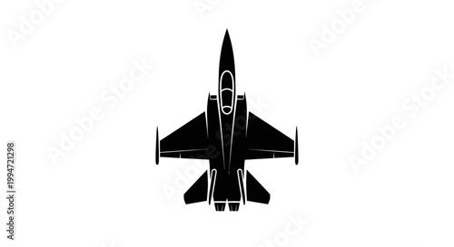 Black Fighter Jet Airplane Aircraft.