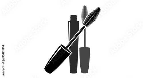 Black mascara tube and wand.
