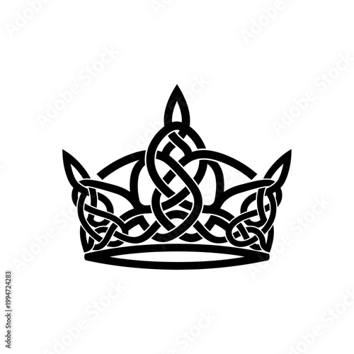 Celtic knotwork crown jewelry symbol.