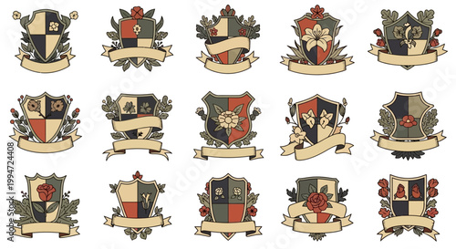Collection of heraldic coat of arms.
