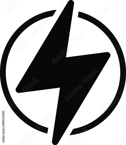 Lightning bolt icon. Electrical spark and thunderbolt icons. Fast motion and electrical surge design. High voltage and energy flash symbols
