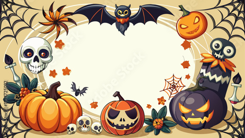 halloween background with pumpkin