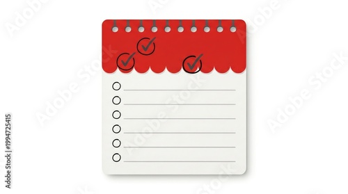 Red pushpin memo board with blank checklist for planning and organization