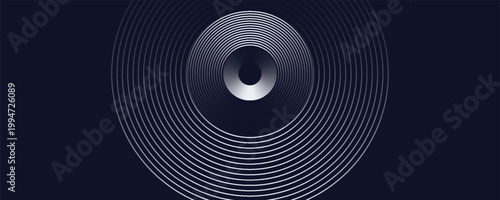 White abstract background with glowing circles. Swirl circular lines pattern. Geometric spiral. Twirl element. Modern graphic design. Futuristic technology concept. Vector