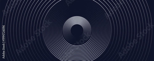 White abstract background with glowing circles. Swirl circular lines pattern. Geometric spiral. Twirl element. Modern graphic design. Futuristic technology concept. Vector