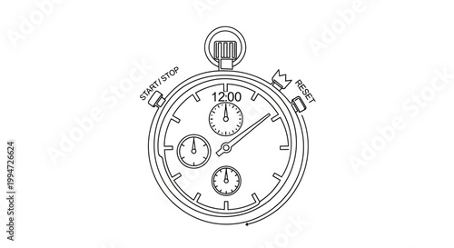 Stopwatch timer with dials and hands.