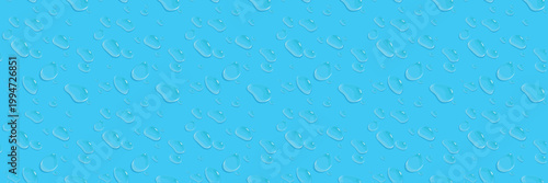 Water droplet pattern on a blue background. Fresh seamless summer texture.