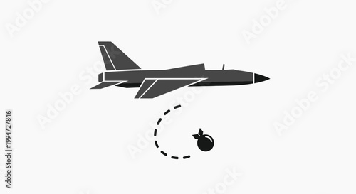 Fighter Jet Dropping a Bomb.