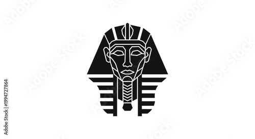 Egyptian Pharaoh Head Ancient Illustration.