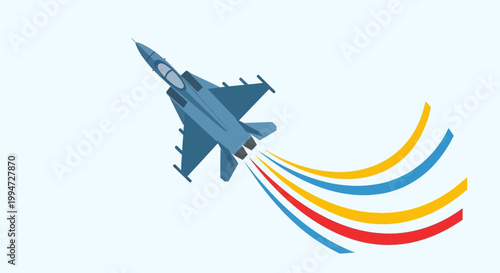 Fighter Jet in Flight Maneuver.