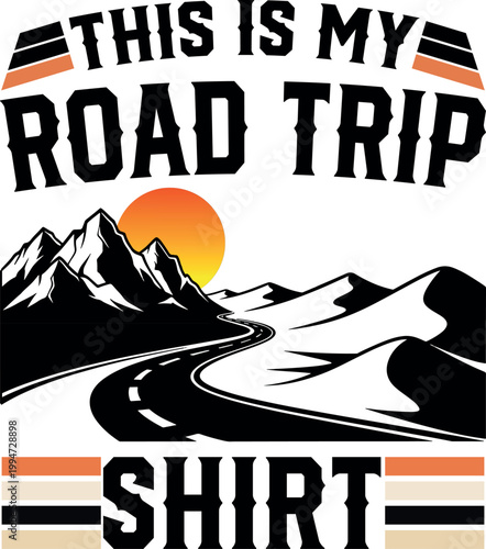 Vintage Adventure Mountain And Sunset Graphic