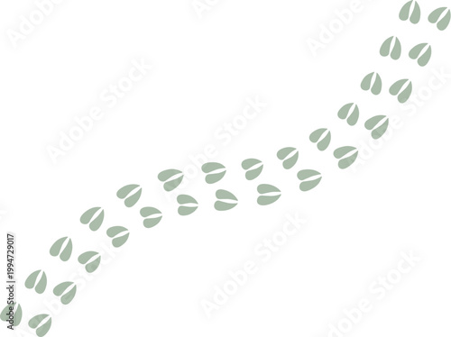 Animal footprints icon set forming creative shapes including heart and patterns on white background. Variety of paw and bird tracks ideal for wildlife themes, nature design.