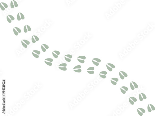 Animal footprints icon set forming creative shapes including heart and patterns on white background. Variety of paw and bird tracks ideal for wildlife themes, nature design.