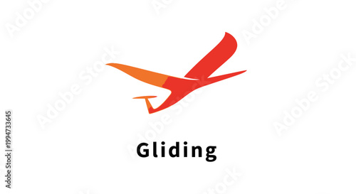 Vibrant Red Glider Soaring High Depicting Freedom and Flight.