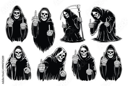 Black and white of eight women in stylish dresses fashion