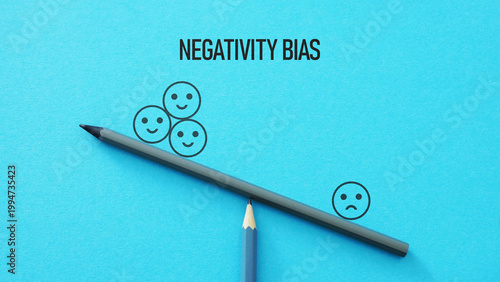 Fotografie Negativity bias concept showing human tendency to focus on negative experiences,