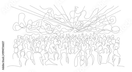 People standing in a large crowd.