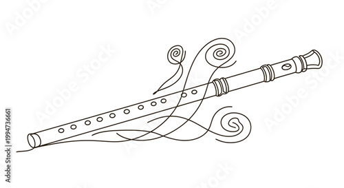Traditional Indian Musical Instrument Flute.