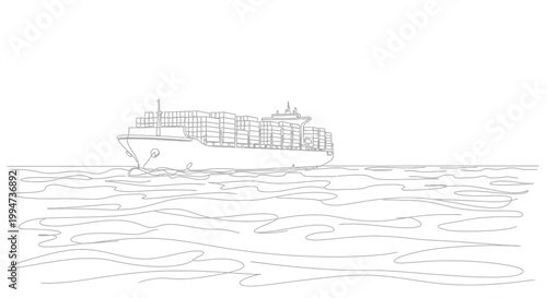 Large cargo ship on the water.