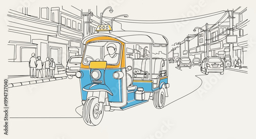 Tuk Tuk Rickshaw Vehicle Transport.