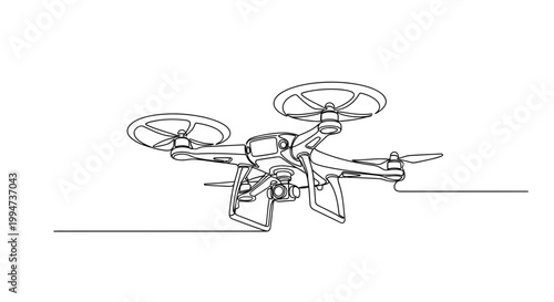 Drone flying through the air fast.