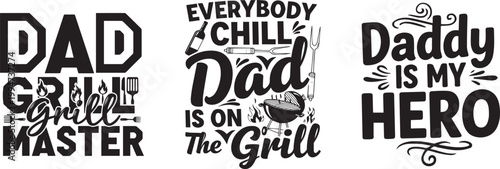Foto Grilling dad typography celebrating father's day with bold and playful lettering