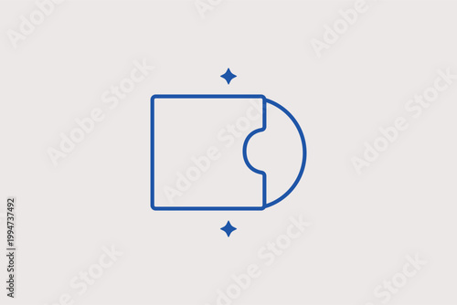 Disc sleeve line icon for album artwork and physical media packaging. Visual illustration for graphic design portfolios and music industry distribution services.