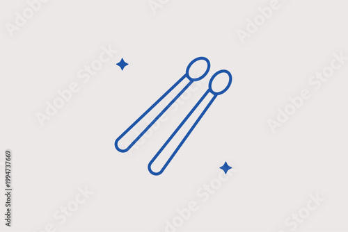 Drumsticks line icon for percussion rhythm and drum kit play. Rhythmic illustration for music school courses and drum tutorial apps.