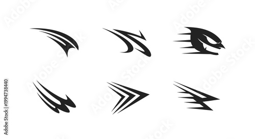 Abstract Dynamic Speed Logos and Sport Graphic Elements Set