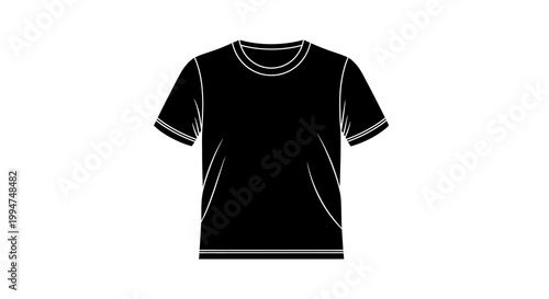 Black T-shirt Vector Graphic - A Simple and Versatile Piece of Apparel