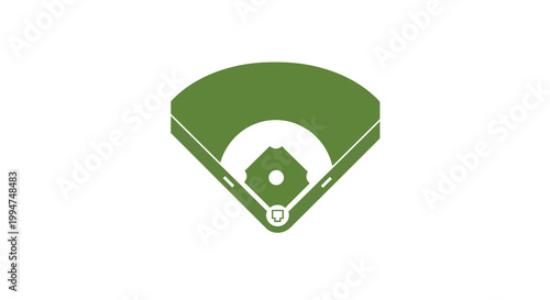 Baseball field icon representing the sport of baseball, perfect for sports websites, apps, or merchandise
